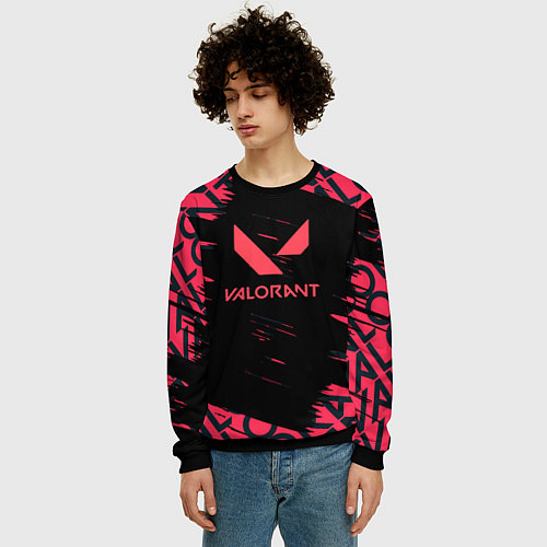 Мужской свитшот Valorant паттерн / 3D-Черный – фото 3