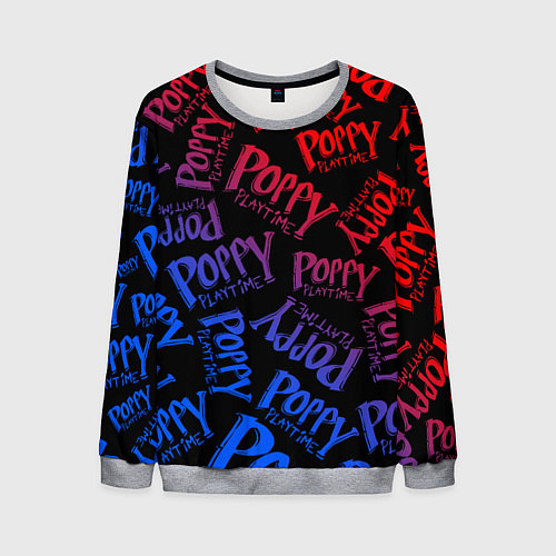 Мужской свитшот POPPY PLAYTIME LOGO NEON, ХАГИ ВАГИ / 3D-Меланж – фото 1