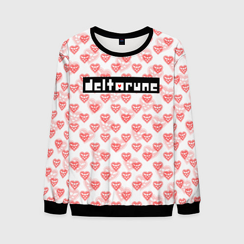 Мужской свитшот DELTARUNE PATTERN LOGO / 3D-Черный – фото 1