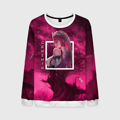 Мужской свитшот Розария Rosaria, Genshin Impact Геншин импакт / 3D-Белый – фото 1