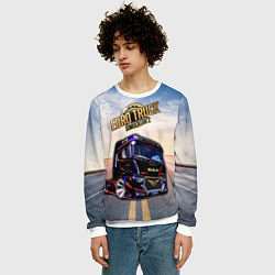 Свитшот мужской Euro Truck Simulator Евро Трек Симулятор, цвет: 3D-белый — фото 2