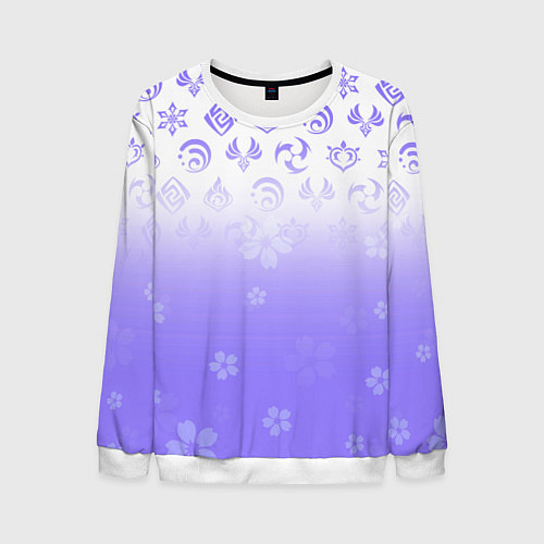Мужской свитшот GENSHIN IMPACT SYMBOL PATTERN SAKURA САКУРА / 3D-Белый – фото 1