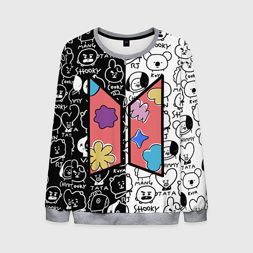 Мужской свитшот Permission To Dance SPLIT BT21 / 3D-Меланж – фото 1