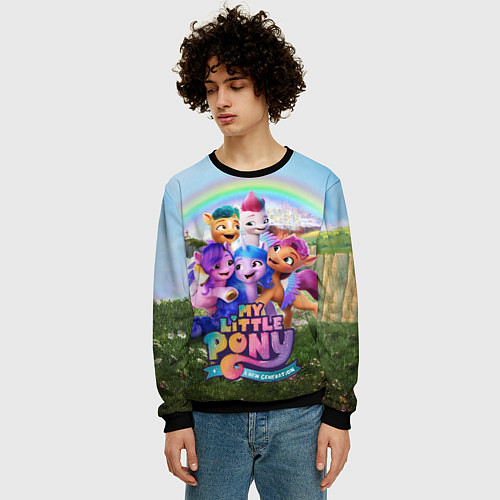 Мужской свитшот My Little Pony: A New Generation / 3D-Черный – фото 3