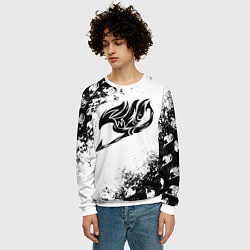 Свитшот мужской ХВОСТ ФЕИ ЧЁРНЫЙ СИМВОЛ FAIRY TAIL BLACK, цвет: 3D-белый — фото 2