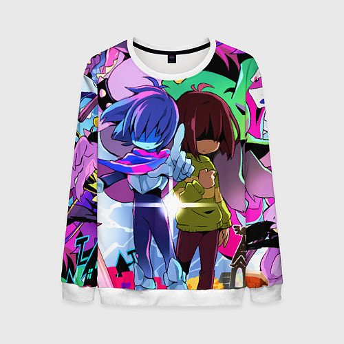 Мужской свитшот Deltarune - Легенда о Руне Дельта / 3D-Белый – фото 1