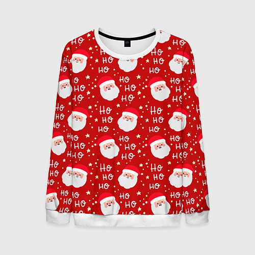 Мужской свитшот САНТА КЛАУС НОВЫЙ ГОД / 3D-Белый – фото 1