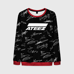 Свитшот мужской ATEEZ БЕЛЫЕ АВТОГРАФЫ УЗОР, цвет: 3D-красный