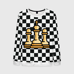 Свитшот мужской ChessKing Abstraction, цвет: 3D-белый