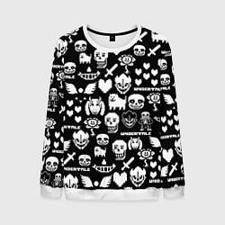 Мужской свитшот UNDERTALE PATTERN БЕЛЫЙ