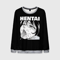 Свитшот мужской HENTAI девочка ahegao, цвет: 3D-меланж