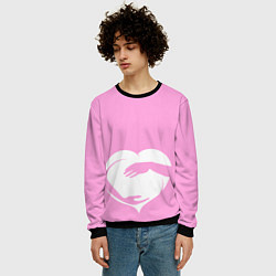 Свитшот мужской Объятие, цвет: 3D-черный — фото 2