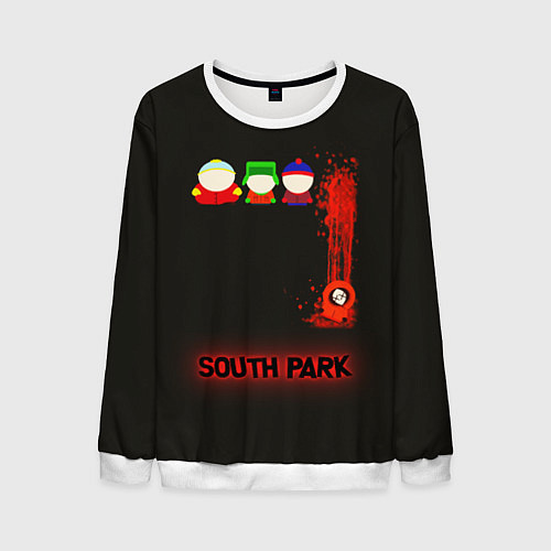 Мужской свитшот Южный парк главные персонажи South Park / 3D-Белый – фото 1