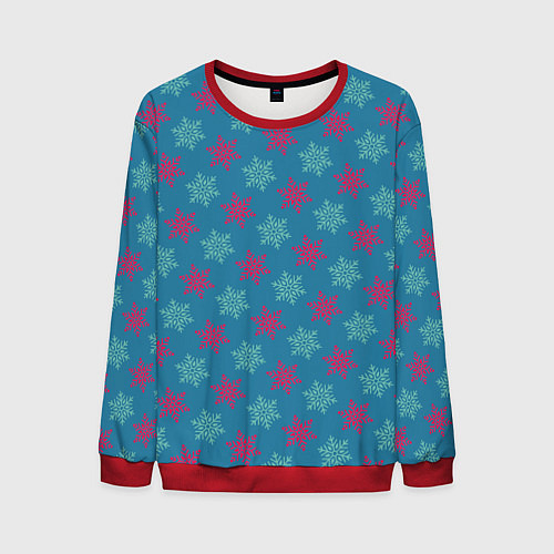 Мужской свитшот Christmas Pattern New / 3D-Красный – фото 1