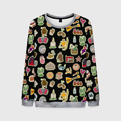 Свитшот мужской Россия и СССР паттерн, цвет: 3D-меланж