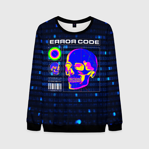 Мужской свитшот Error code: Hacker Хакер программист / 3D-Черный – фото 1
