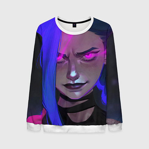 Мужской свитшот League Of Legends Arcane ДЖИНКС Jinx Powder / 3D-Белый – фото 1