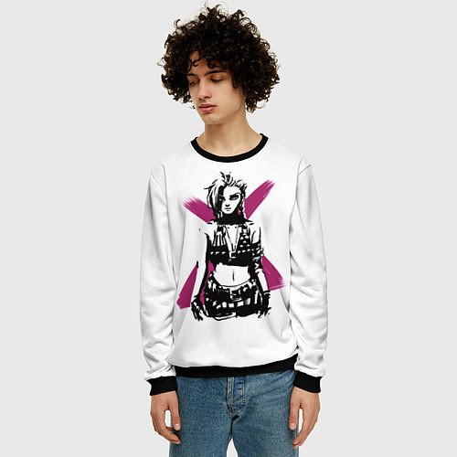 Мужской свитшот Arcane League Of Legends - Джинкс / 3D-Черный – фото 3