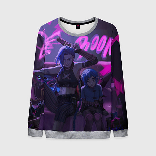 Мужской свитшот Джинкс Паудер - Jinx Powder / 3D-Меланж – фото 1