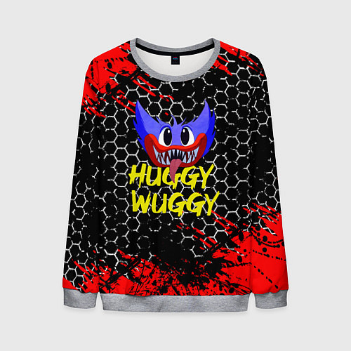 Мужской свитшот Huggy Wuggy соты / 3D-Меланж – фото 1