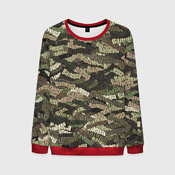 Свитшот мужской Именной камуфляж Валера, цвет: 3D-красный