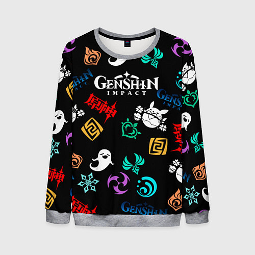 Мужской свитшот Электро стихия Геншин / 3D-Меланж – фото 1