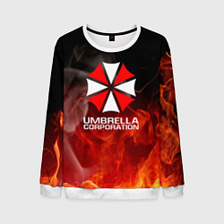 Свитшот мужской Umbrella Corporation пламя, цвет: 3D-белый