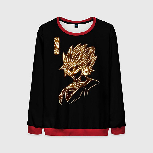 Мужской свитшот Гоку неоновый Dragon Ball / 3D-Красный – фото 1