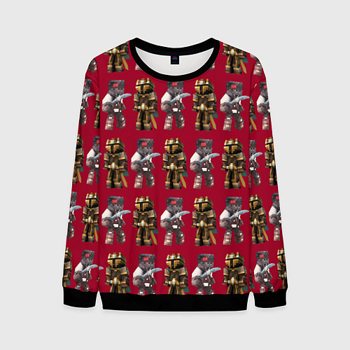 Мужской свитшот Minecraft warriors pattern / 3D-Черный – фото 1