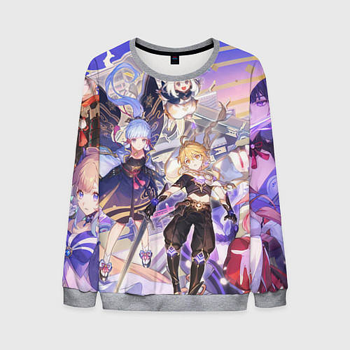 Мужской свитшот Genshin Impact - Арка Инадзумы / 3D-Меланж – фото 1