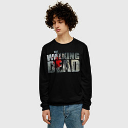 Свитшот мужской Walking dead - лого с пятнами крови, цвет: 3D-черный — фото 2