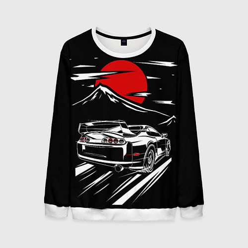 Мужской свитшот TOYOTA SUPRA Под Луной / 3D-Белый – фото 1