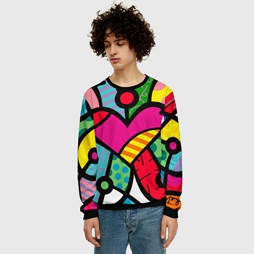 Мужской свитшот Ромеро Бритто Арт / 3D-Черный – фото 3