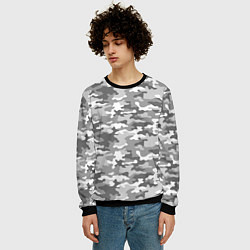 Свитшот мужской Серый Военный Камуфляж, цвет: 3D-черный — фото 2
