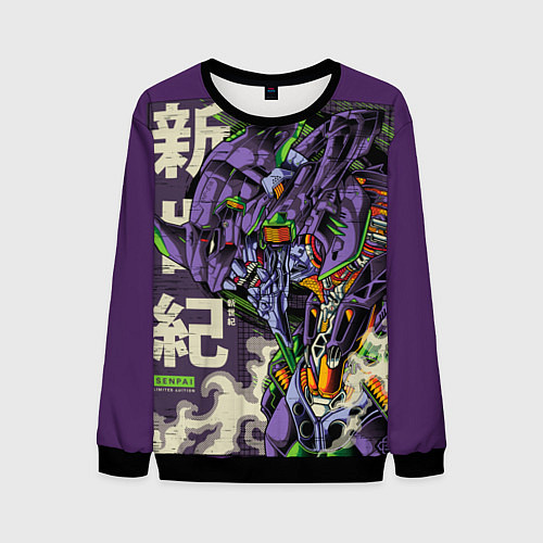 Мужской свитшот Evangelion Eva-01 / 3D-Черный – фото 1