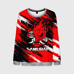 Свитшот мужской SAMURAI CYBERPUNK 2077 КИБЕРПАНК 2077, цвет: 3D-меланж