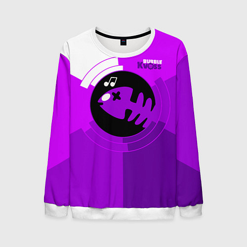 Мужской свитшот Bubble Kvass fish emblem / 3D-Белый – фото 1