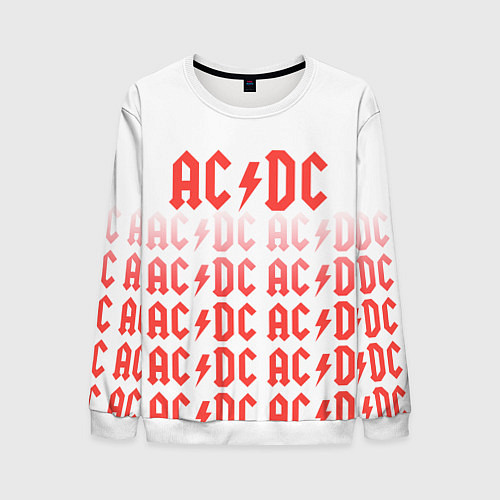 Мужской свитшот Acdc Паттерн / 3D-Белый – фото 1