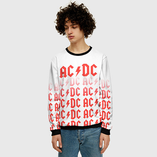 Мужской свитшот Acdc Паттерн / 3D-Черный – фото 3