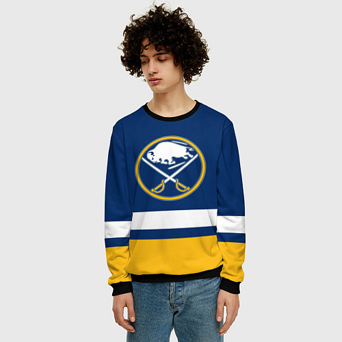 Мужской свитшот Buffalo Sabres, Баффало Сейберз / 3D-Черный – фото 3