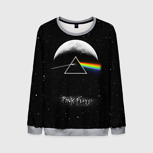 Мужской свитшот PINK FLOYD LOGO ПИНК ФЛОЙД ЗВЕЗДЫ / 3D-Меланж – фото 1