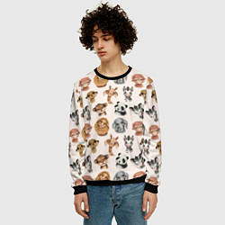 Свитшот мужской Милые дикие животные, цвет: 3D-черный — фото 2