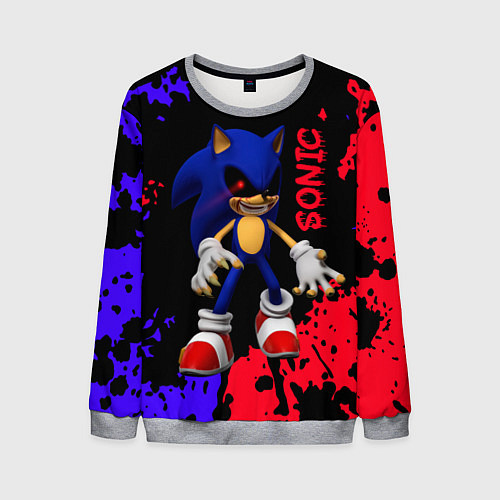 Мужской свитшот Соник екзе Sonic exe / 3D-Меланж – фото 1