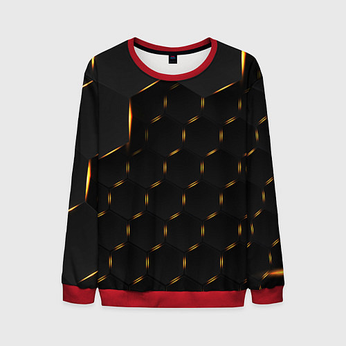 Мужской свитшот Hexagonшестиугольник / 3D-Красный – фото 1