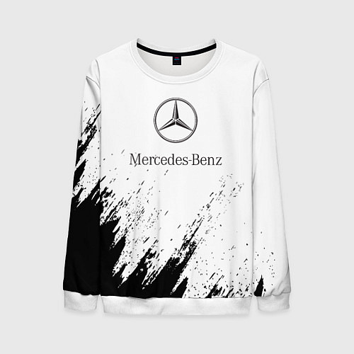 Мужской свитшот Mercedes-Benz - White texture / 3D-Белый – фото 1