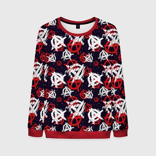 Мужской свитшот Анархия текстура / 3D-Красный – фото 1