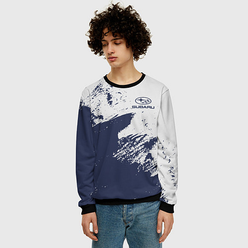Мужской свитшот Subaru - Текстура / 3D-Черный – фото 3