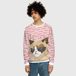 Свитшот мужской Angry Cat Злой кот, цвет: 3D-белый — фото 2