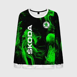 Свитшот мужской Skoda: Green Smoke, цвет: 3D-белый