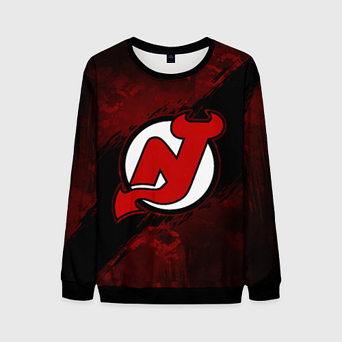 Мужской свитшот New Jersey Devils, Нью Джерси Девилз / 3D-Черный – фото 1